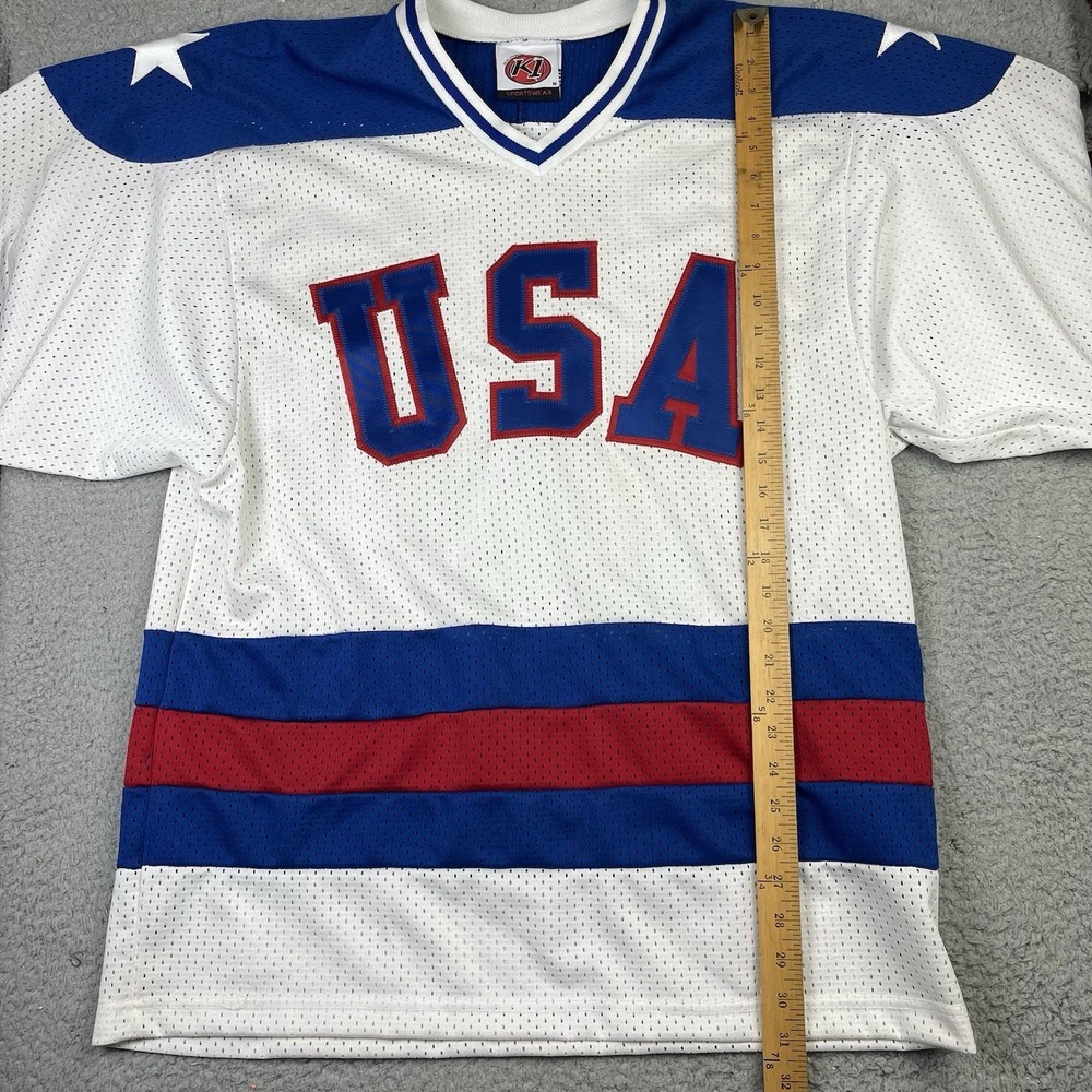 Vintage K1 Sports Team USA Stitched Olympic Hockey Jersey Mens M White - Picture 7 of 7